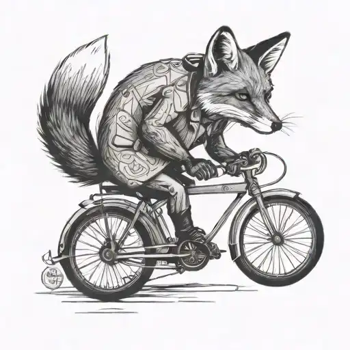 A Fox Wearing A Stethoscope While Riding A Vintage Bike