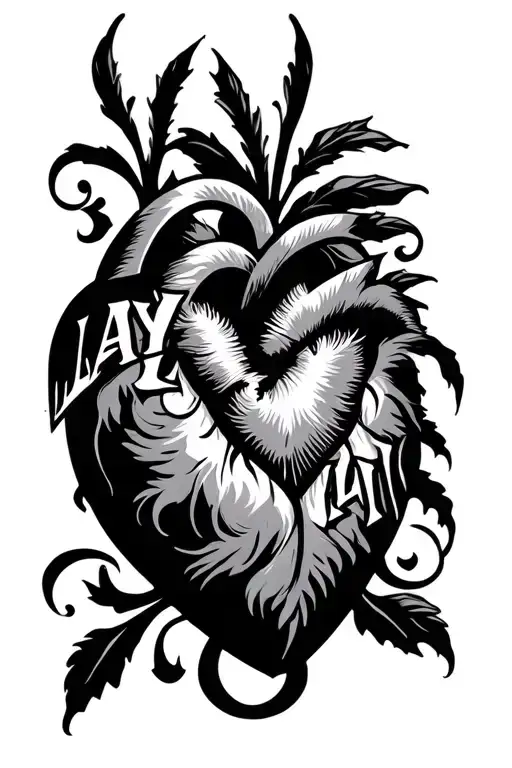 The Word Layali In A Heart