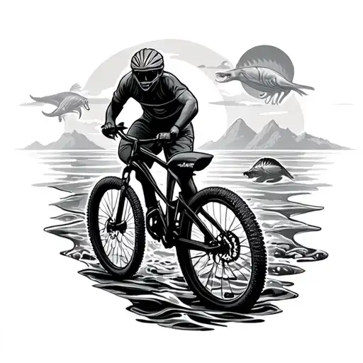 Jeep Mountain Bike Sun Sea Creatures Swimming