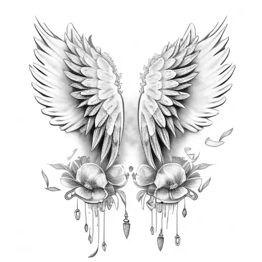 Angel Wings And Poppy Flowers