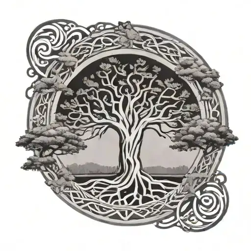 Irish Kelt Tree Circle Design