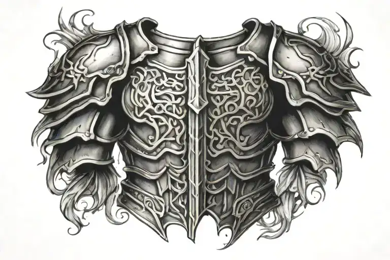 Shoulder Armor Tattoo Design