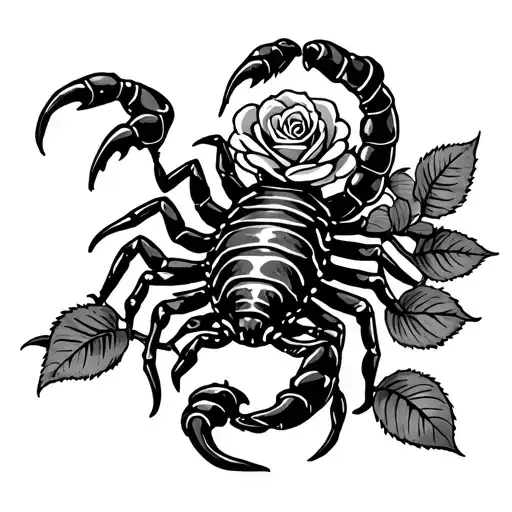 Vintage Scorpion Of Roses