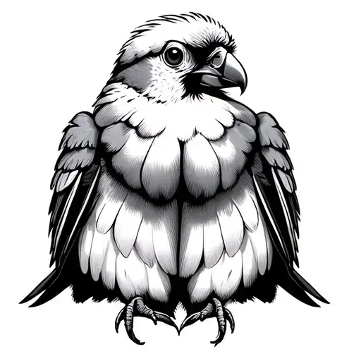 One African Love Bird Sitting Facing Forward