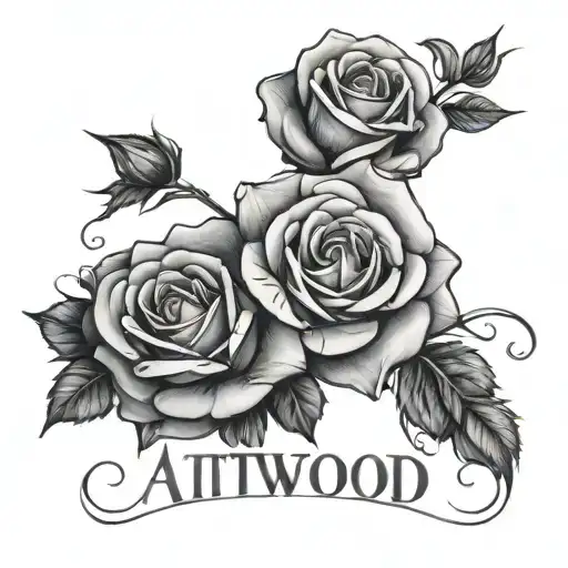 Roses Surrounding The Word Atwood