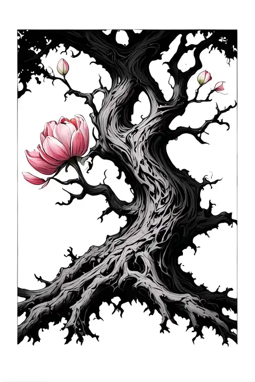 Tall Dead Tulip Tree With Intricate Branches Forming