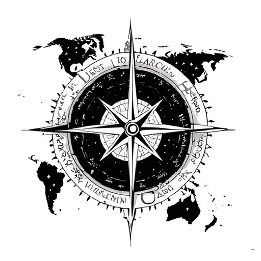 World Map And Compass Pirate Of Caribean