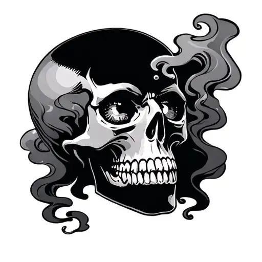 Skull Smoke Coming Out Of Its Eyes