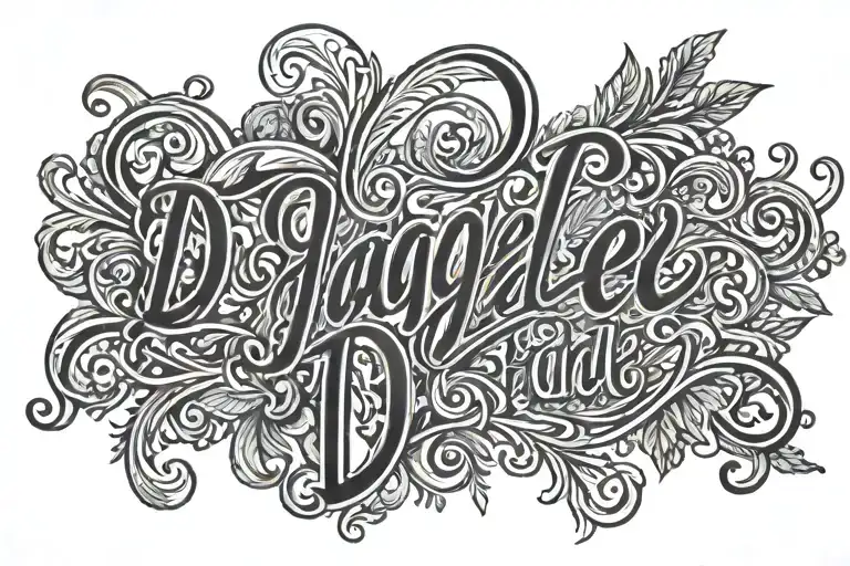 Daigle In Bold Black Cursive Lettering
