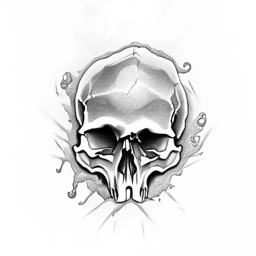 Skull On Cempazuchil