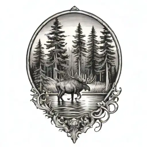 Moose Deer Forest Water