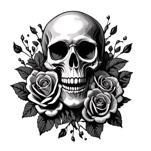 Skull Finger And Roses