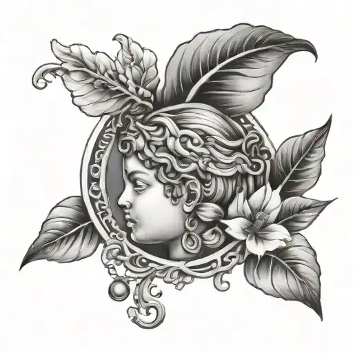 Design A Black And White Greek Style Tattoo For Birth Of A Child For Men