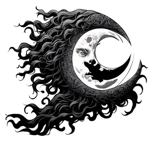 Madusa With Waxing Cresent Moon