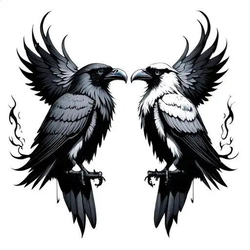 Twin Flame Ravens Huginn