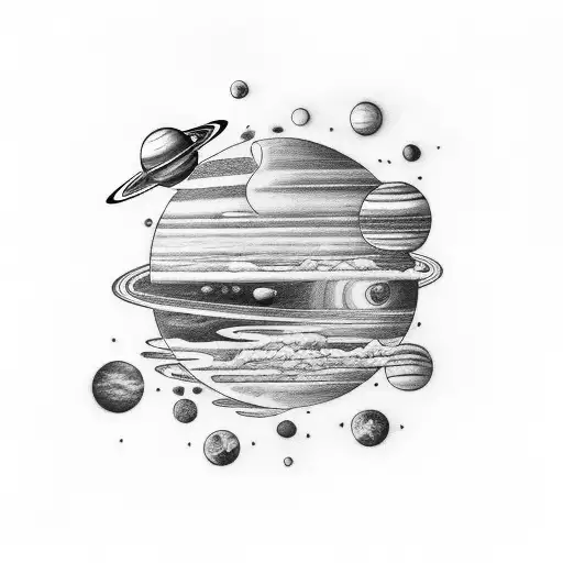 Sky With Planets And Astronaut