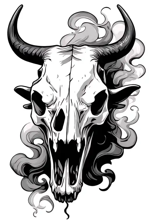 Bull Skull Smoke Coming Out The Nostrils