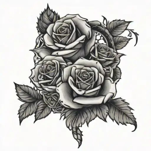 Roses And Snake With Roses