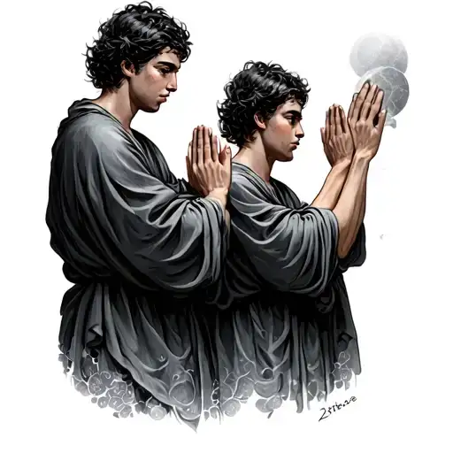 Brother Holding Hands Praying