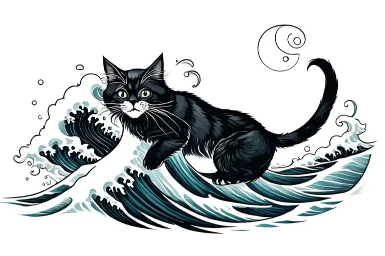 Ocean Wave Cat Playing