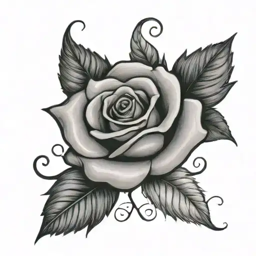 Keshawn In Cursive With A Rose