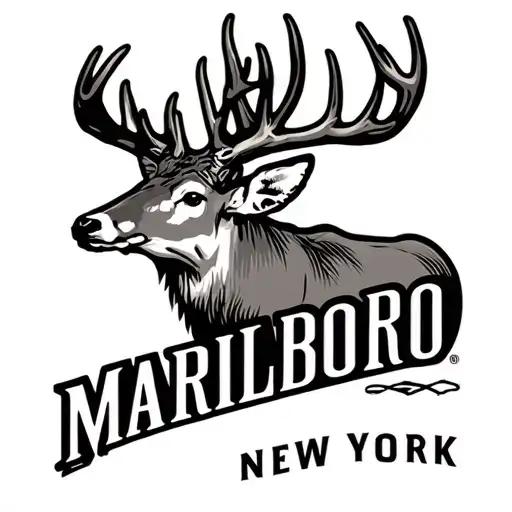 Outdoor Hunting Logo With White Tail Deer And The Town Name Marlboro New York