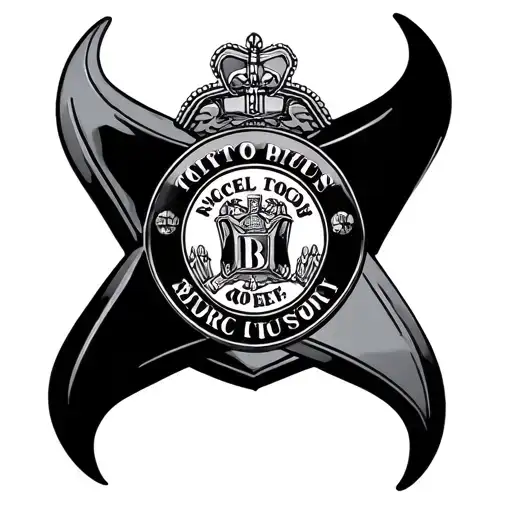 Police Badge Intertwined Representing