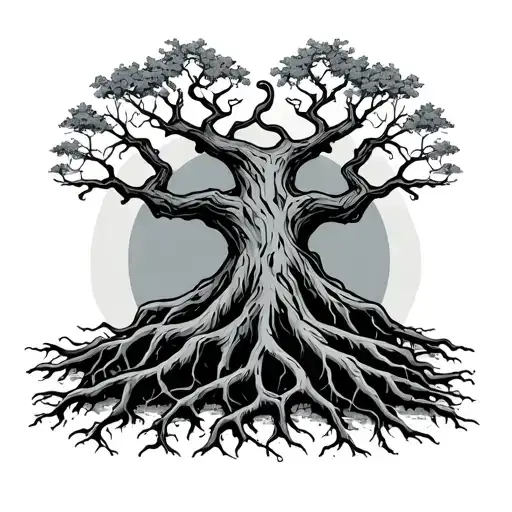 Tree With Roots But The Roots Spell Magnanimous