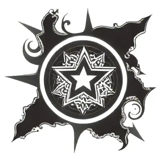 A Circle With A Star In The Middle