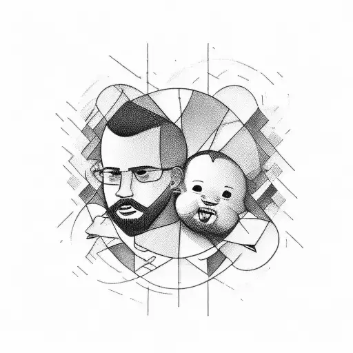 Abstract Representation Of Fatherhood Serving As A Reminder To Be A Good Dad