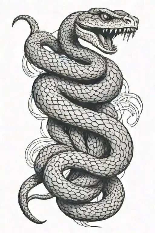 Snake Tattoo In Forearms Aggressive Animal