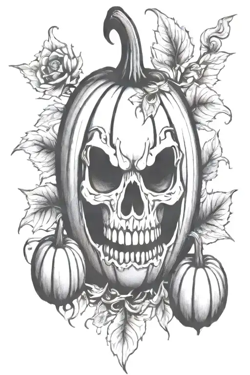 Skeleton Pumpkin Halloween Themed