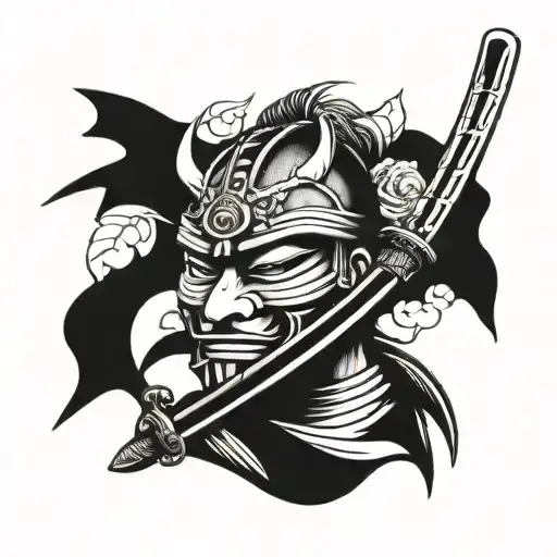 Samurai Mask And Katana