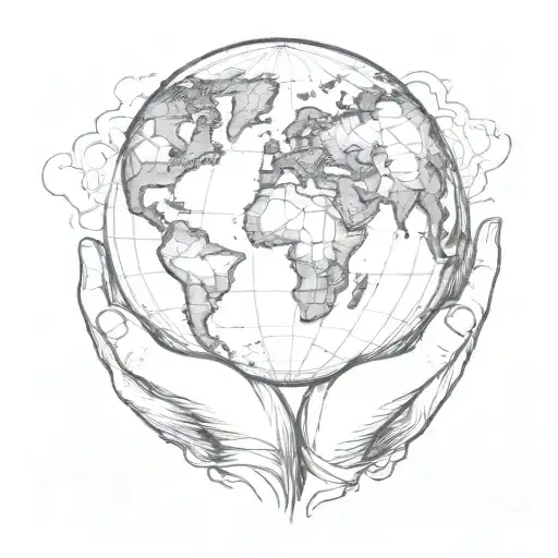Abstract Representation Of A Globe Being Shaped By Children's Hands