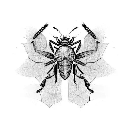 Black Dark Pattern Insects For Chest