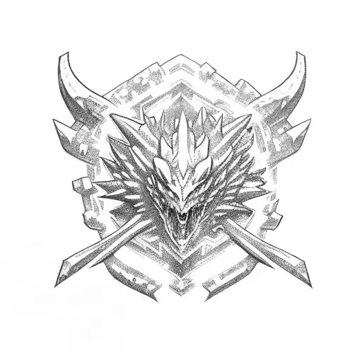 The Iconic Monster Hunter Logo With A Sapphire Star Twist