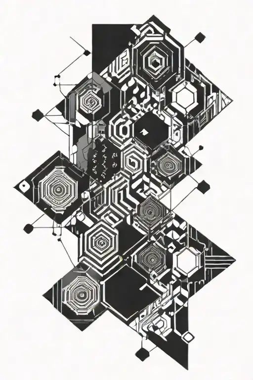 Abstract Geometric Design Incorporating Binary Code Elements