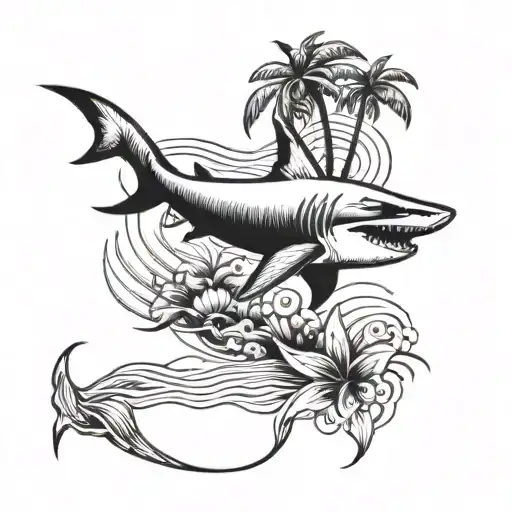 A Dancing Shark On A Tropical Beach