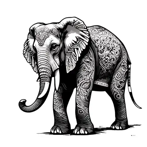 South Africa Elephant Walking Full Color