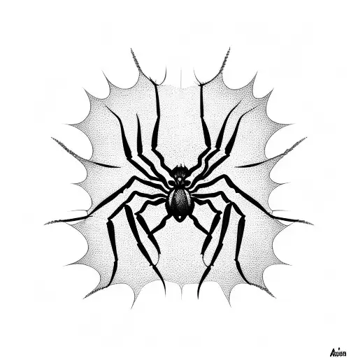 Spider Wed With Spider Dangling From It