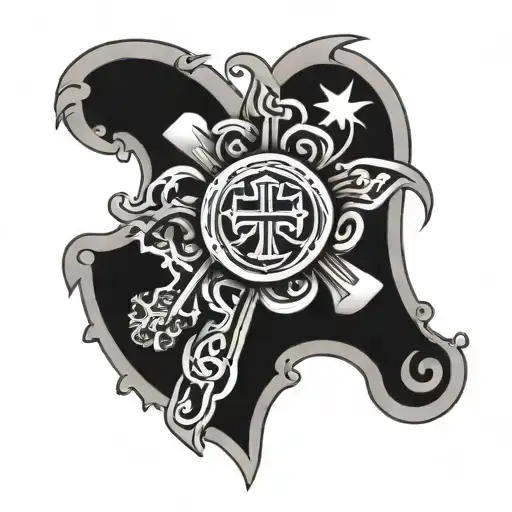 Crome Heart Cross With Chicago On Top