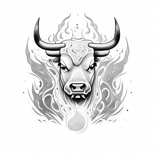 Bull In Fire