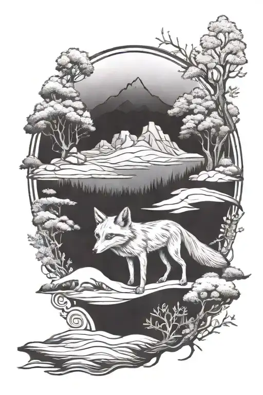 Fox And Landscape