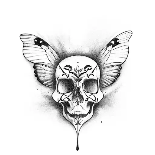 Melting Butterfly Skull