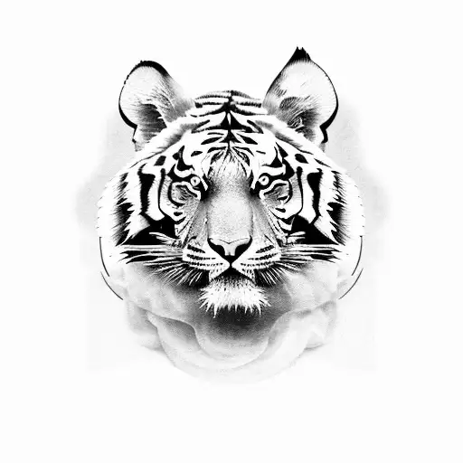 Tiger Walking In Smoke