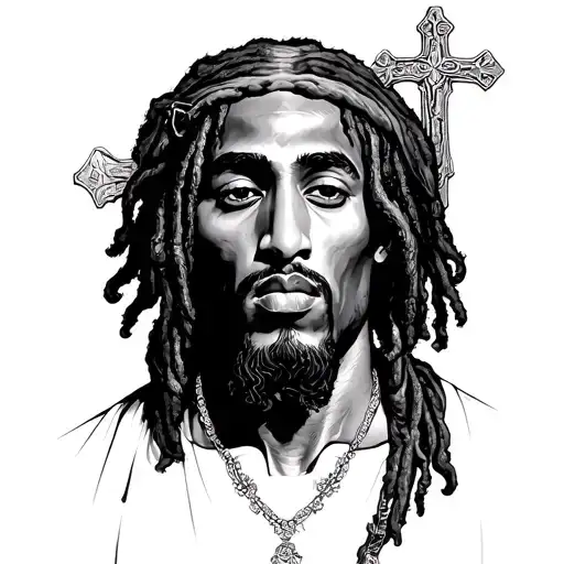 Tupac Shakur As Black Jesus Cross