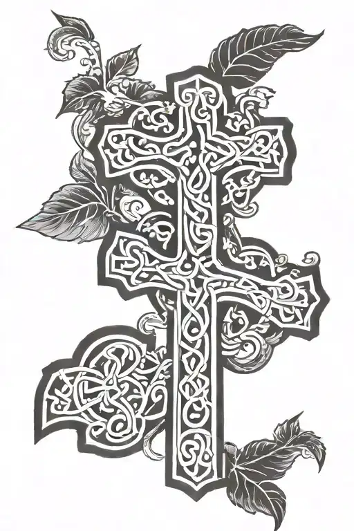 Celtic Cross With A Vine Band