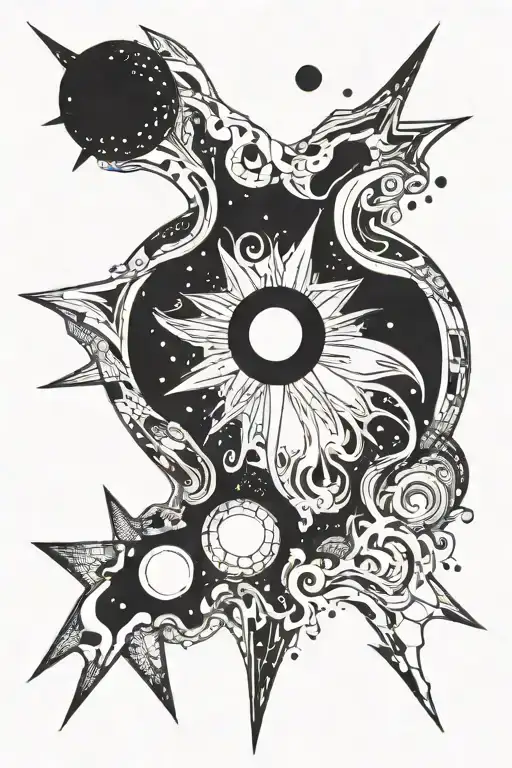 An Abstract Representation Of A Black Hole Sucking In Stars