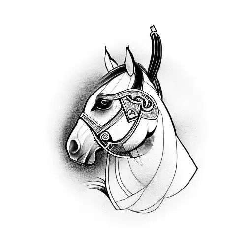 Head Of Horse With Shield