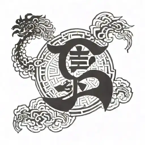 Incorporate A Powerful Image Of God With Chinese Characters Representing Family In A Unique Design